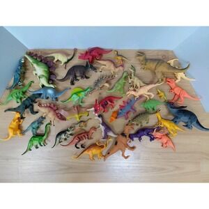 HUGE LOT Dinosaur Toys Figures Plastic Includes 1980s Imperial Toys 39 pieces